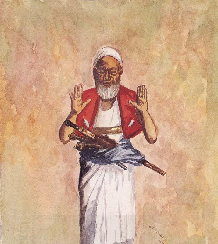 William Simpson A Muslim with Raised Hands China oil painting art